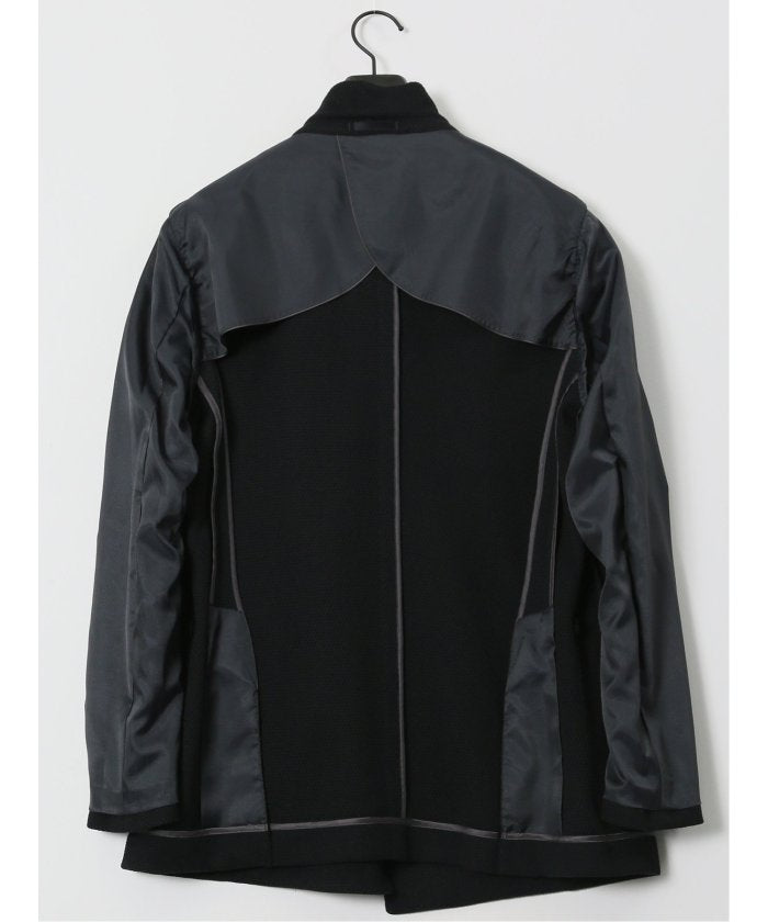 エムエフエディトリアル m.f.editorial ストレッチ サーマルニット ブレザー ダブルジャケット (黒) 黒