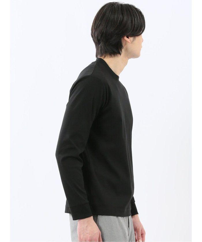 エムエフエディトリアル m.f.editorial 【DRESS T-SHIRT】シルケットスムス スロープネック 長袖Tシャツ (黒) 黒