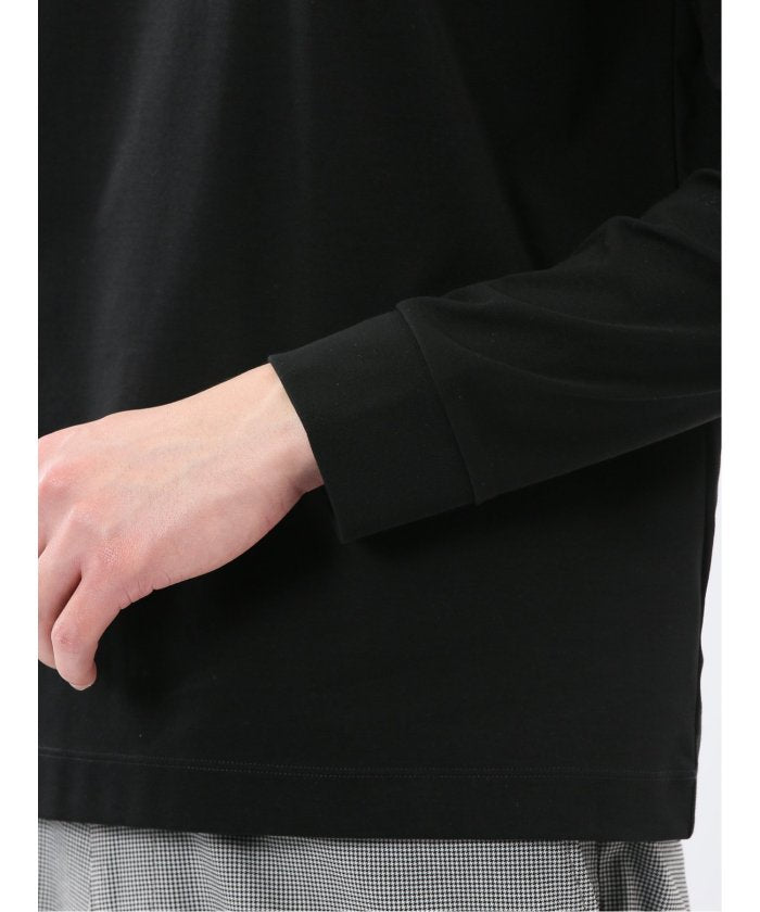 エムエフエディトリアル m.f.editorial 【DRESS T-SHIRT】シルケットスムス スロープネック 長袖Tシャツ (黒) 黒