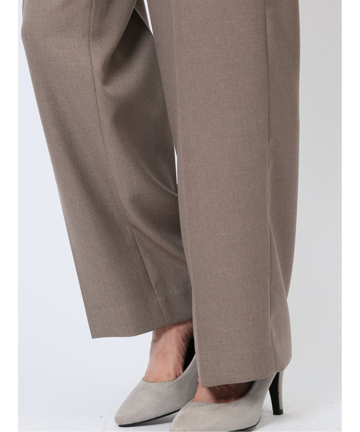 シャークスキン カラーレスジャケット+セミワイドパンツ ベージュ