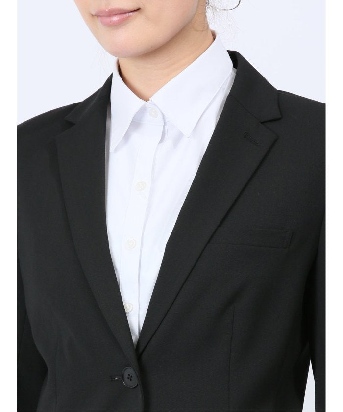 リクルート黒無地 ストレッチ 2ボタンジャケット(セットアップ可能) (黒) レディース セットアップ スーツ ジャケット ビジネス カジュアル 仕事 通勤 入学 卒業 ハレの日 黒