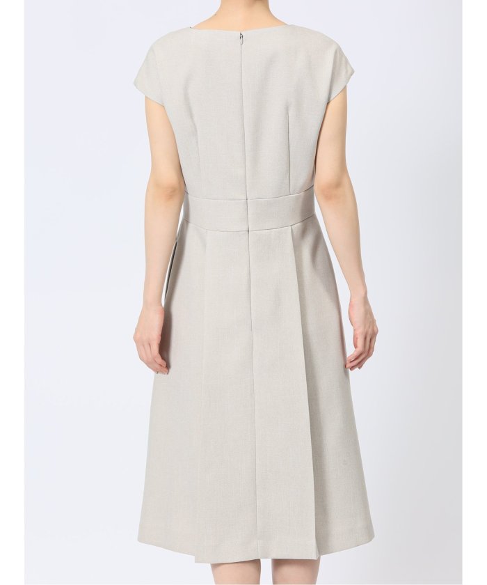 ストレッチウォッシャブル シャーク タックワンピース ベージュ(セットアップ可能) (ベージュ) ベージュ