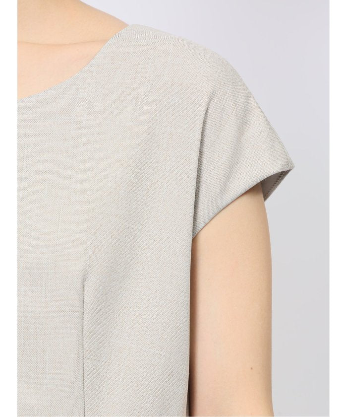 ストレッチウォッシャブル シャーク タックワンピース ベージュ(セットアップ可能) (ベージュ) ベージュ