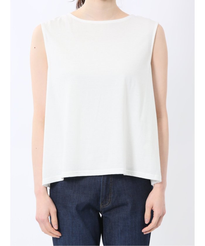 シアーニット&タンクトップ アンサンブル (サックス) 長袖 レディース シャツ カットソー トップス ブラウス カジュアル インナー ビジネス ギフト プレゼント サックス