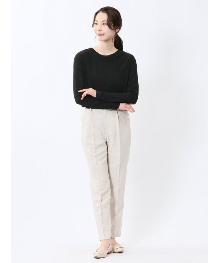 イノウェーブ/INNOWAVE マイクロチュール 長袖Tシャツ (アイボリー) 長袖 レディース シャツ カットソー トップス ブラウス カジュアル インナー ビジネス ギフト プレゼント アイボリー