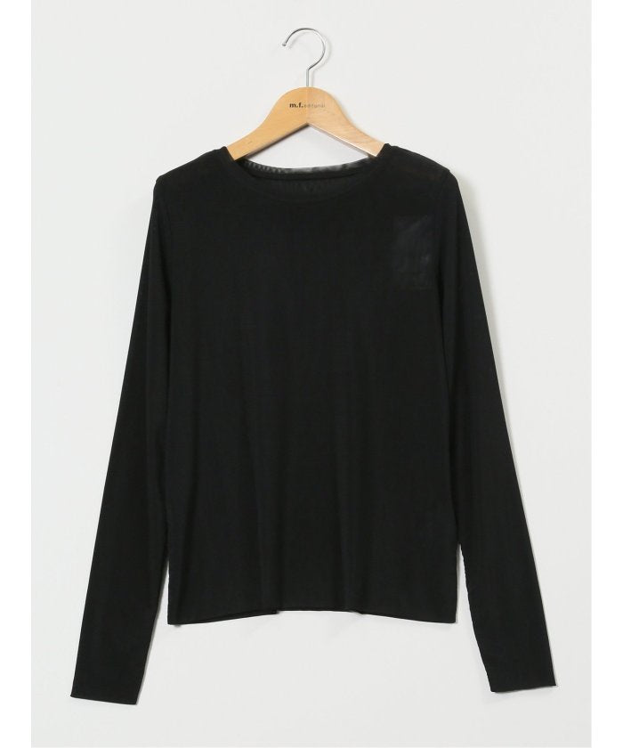 イノウェーブ/INNOWAVE マイクロチュール 長袖Tシャツ (アイボリー) 長袖 レディース シャツ カットソー トップス ブラウス カジュアル インナー ビジネス ギフト プレゼント アイボリー