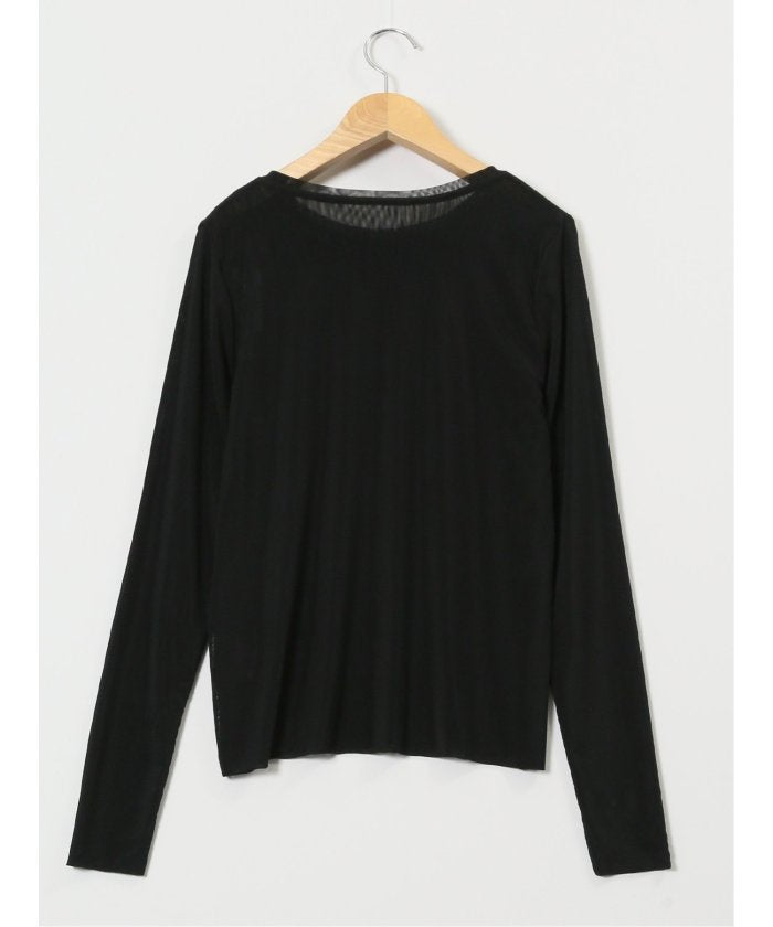 イノウェーブ/INNOWAVE マイクロチュール 長袖Tシャツ (アイボリー) 長袖 レディース シャツ カットソー トップス ブラウス カジュアル インナー ビジネス ギフト プレゼント アイボリー