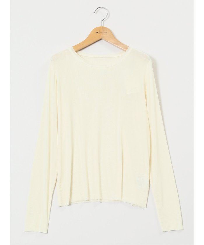 イノウェーブ/INNOWAVE マイクロチュール 長袖Tシャツ (アイボリー) 長袖 レディース シャツ カットソー トップス ブラウス カジュアル インナー ビジネス ギフト プレゼント アイボリー