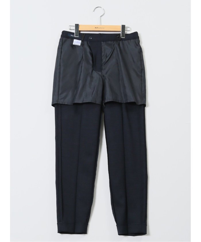 エムエフエディトリアル m.f.editorial 麻調合繊 テーパードパンツ 紺(セットアップ可能) (紺) 紺