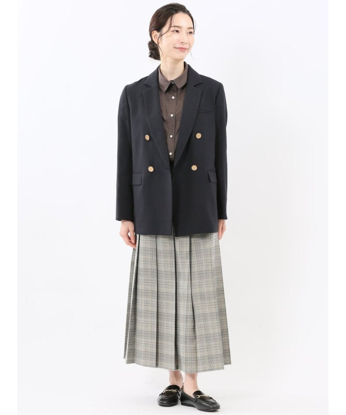 エムエフエディトリアル m.f.editorial ストレッチウォッシャブル シャーク リラクシング ダブルジャケット 紺(セットアップ可能) (紺) 紺