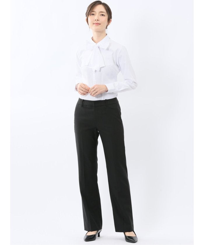 うれしい高機能 リボン脱着 長袖シャツ (サックス) サックス