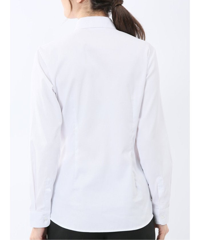 うれしい高機能 リボン脱着 長袖シャツ (サックス) サックス