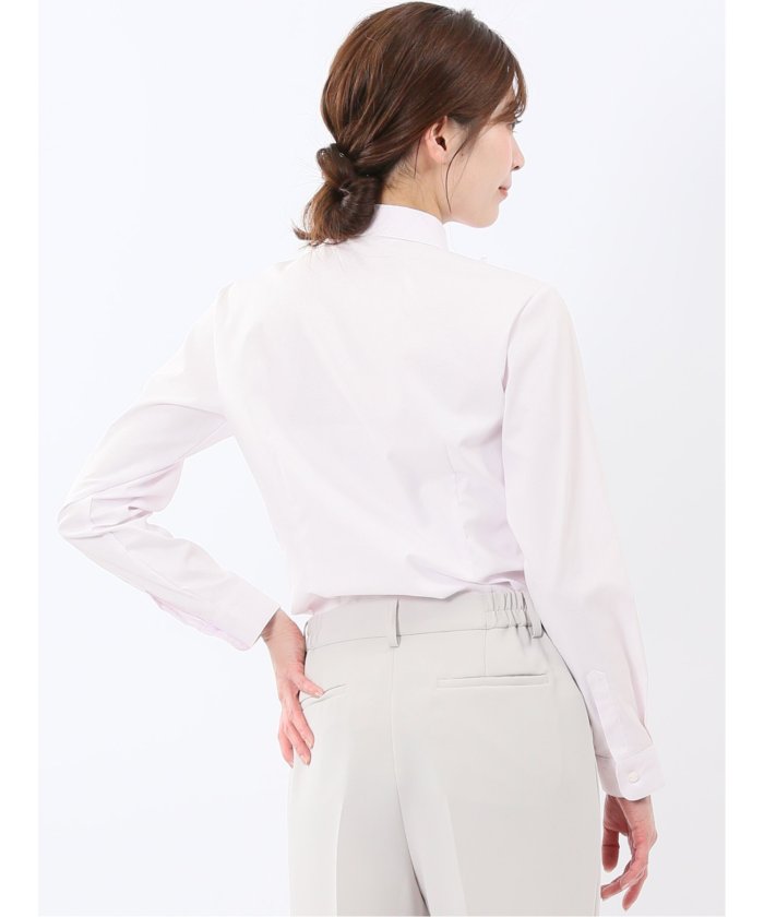 うれしい高機能 リボン脱着 長袖シャツ (サックス) サックス