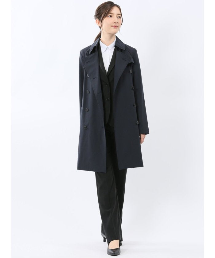 エムエフエディトリアル m.f.editorial ストレッチ 撥水 ウォッシャブル トレンチコート (紺) 紺