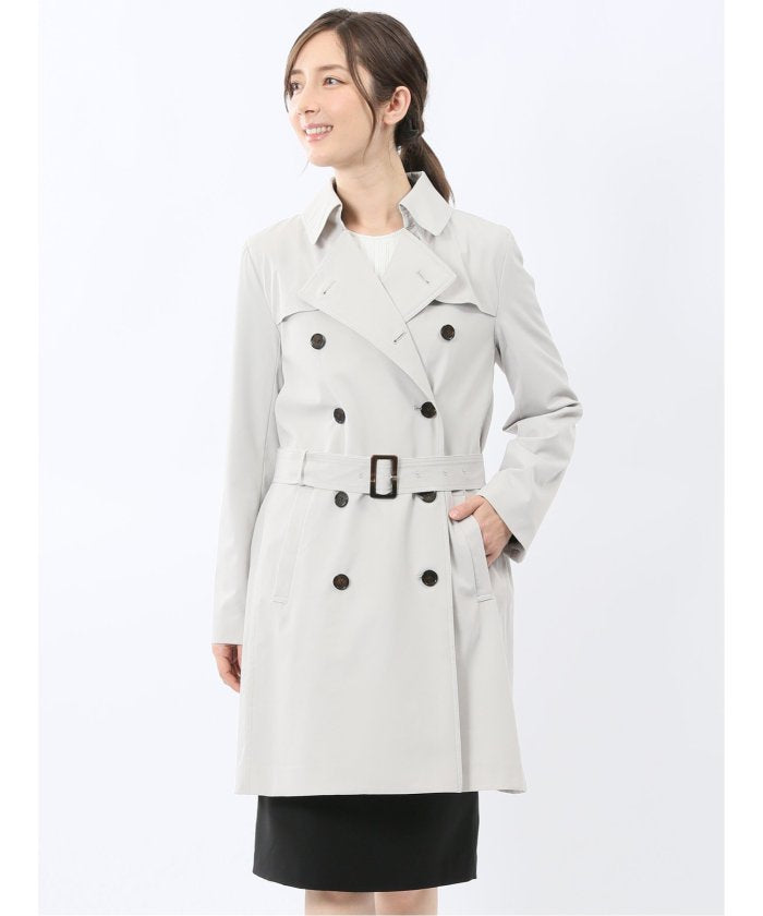 エムエフエディトリアル m.f.editorial ストレッチ 撥水 ウォッシャブル トレンチコート (ライトグレー) ライトグレー