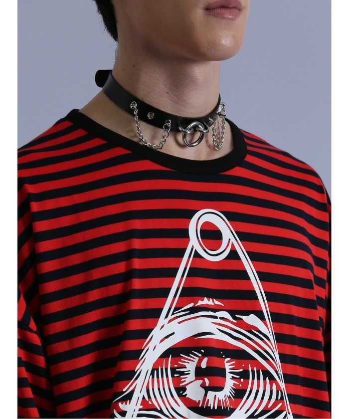 セマンティックデザイン semanticdesign SD×PSYCHONATION フェイクレイヤード メッシュ クルー長袖BIG 半袖 メンズ Tシャツ カットソー カジュアル インナー ビジネス ギフト プレ (赤) 赤