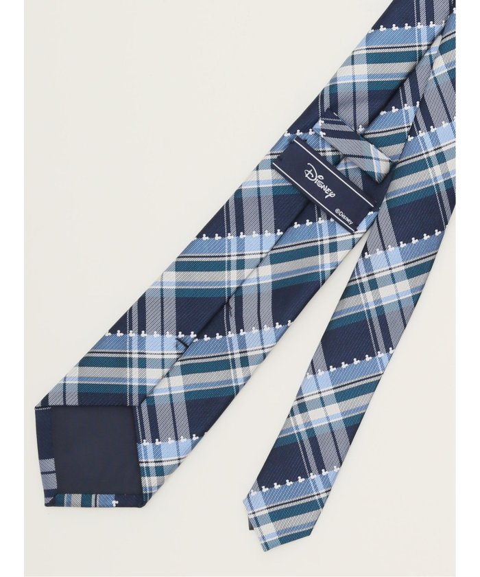 Disney silk check pattern regular tie 8.0cm Width