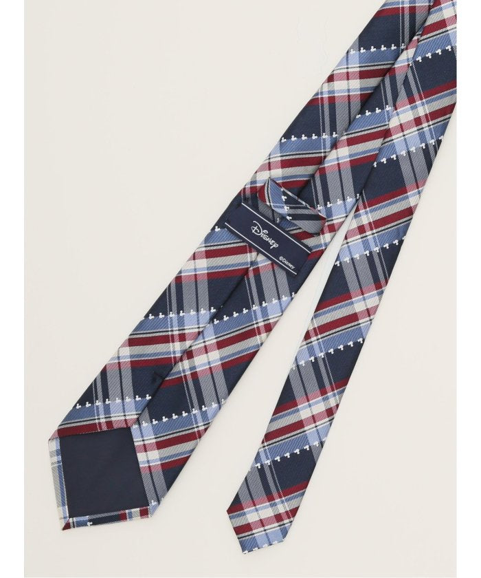 Disney silk check pattern regular tie 8.0cm Width