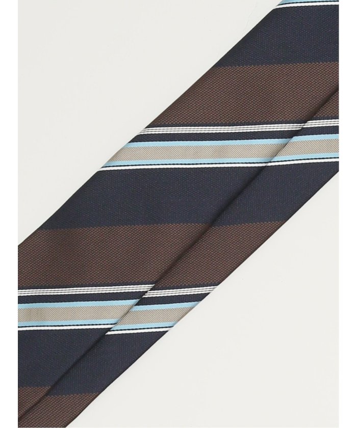 エコウォッシャブル ストライプ柄 レギュラータイ 8.0cm幅 (ピンク) 茶