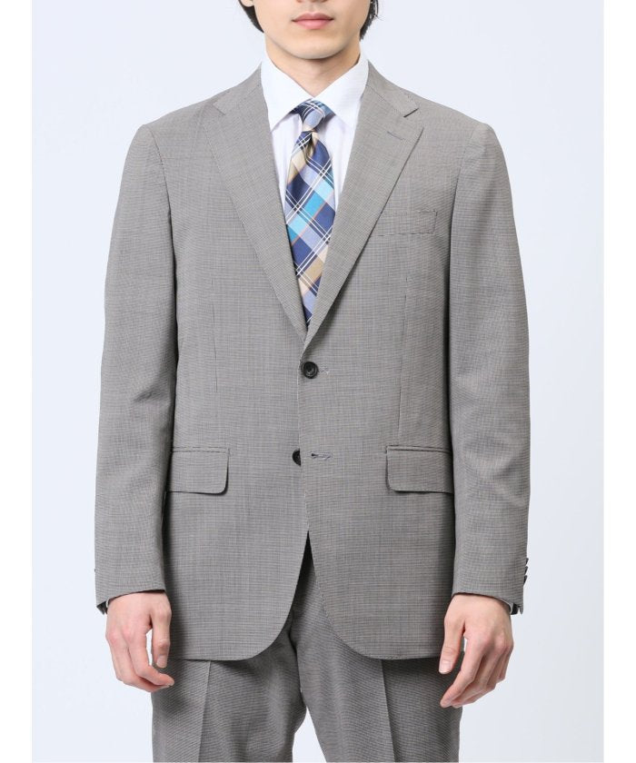 タカキュー TAKA-Q マルゾット/Marzotto ウール混 レギュラーフィット 2ボタン2ピーススーツ チドリ メンズ セットアップ ジャケット ビジネス カジュアル 通勤 仕事
