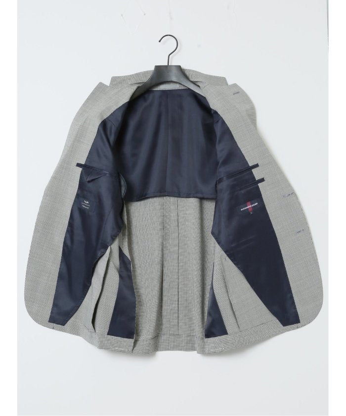 タカキュー TAKA-Q マルゾット/Marzotto ウール混 レギュラーフィット 2ボタン2ピーススーツ チドリ メンズ セットアップ ジャケット ビジネス カジュアル 通勤 仕事