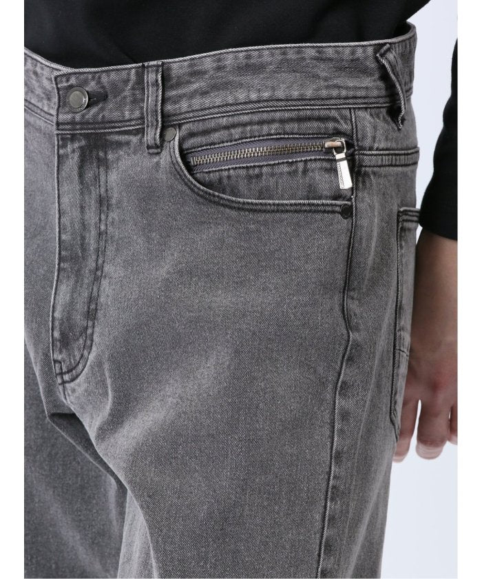 タカキュー TAKA-Q ストレッチデニム スリムパンツ(セットアップ可能) メンズ パンツ ボトム ストレッチ 伸びる カジュアル ビジネス 通勤 仕事 (グレー) グレー