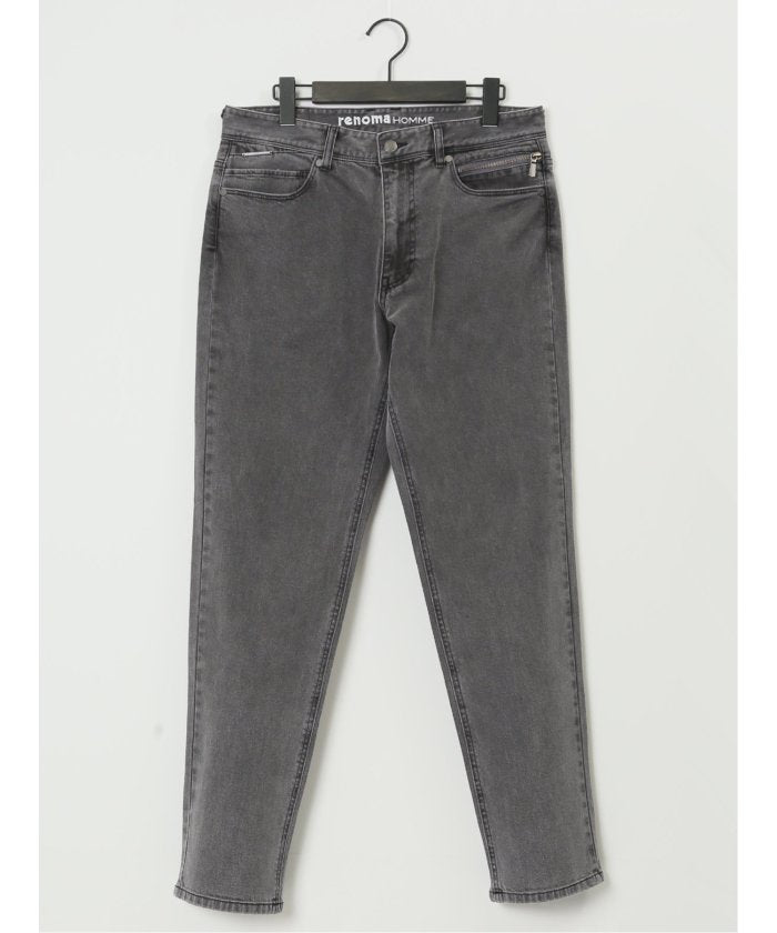 タカキュー TAKA-Q ストレッチデニム スリムパンツ(セットアップ可能) メンズ パンツ ボトム ストレッチ 伸びる カジュアル ビジネス 通勤 仕事 (グレー) グレー