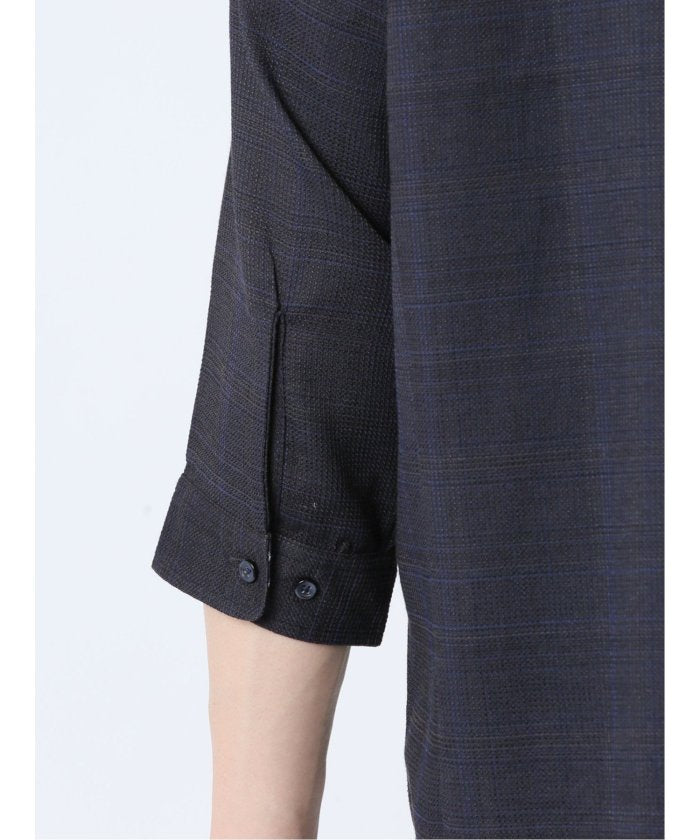 タカキュー TAKA-Q DRY ワッフルチェック レギュラーカラー7分袖シャツ メンズ シャツ カジュアル トップス インナー ギフト プレゼント ライトアウター アウター (ライトグレー) ライトグレー