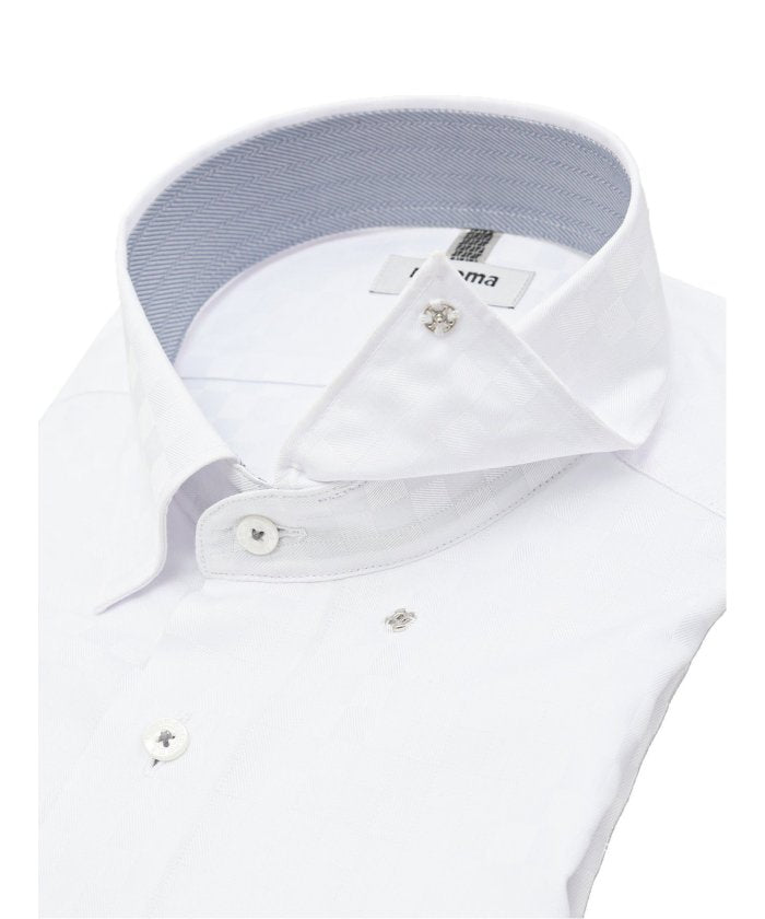 タカキュー TAKA-Q 【大きいサイズ】レノマオム/renoma HOMME 形態安定 スタンダードフィット ショートレギュラーカラースナップダウン長袖シャツ (白) 長袖 シャツ メンズ ワイシャツ ビジネス ノーアイロン 形態安定 yシャツ 速乾 白