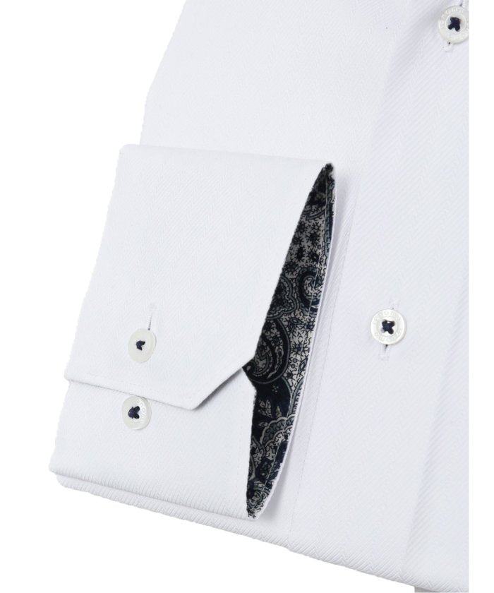 【大きいサイズ】形態安定 ショートレギュラーカラースナップダウン長袖シャツ (白) 長袖 シャツ メンズ ワイシャツ ビジネス ノーアイロン 形態安定 yシャツ 速乾 白