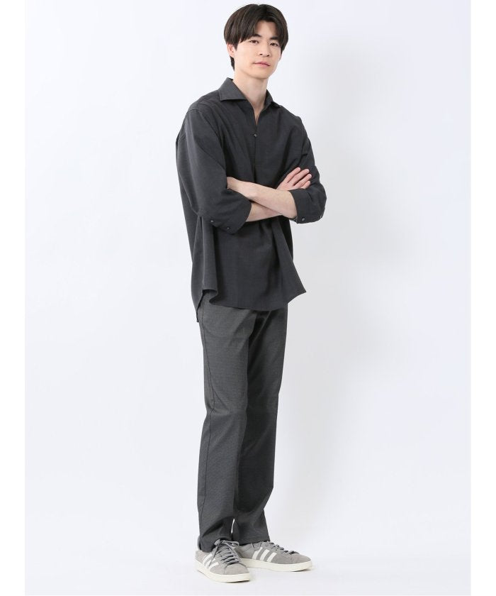 クロスストレッチ+エアー スリムパンツ 股下82cm (紺) メンズ パンツ ボトム ストレッチ カジュアル ビジネス 通勤 仕事 紺