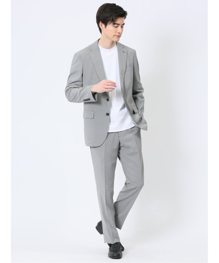 タカキュー TAKA-Q 軽量ストレッチ レギュラーフィット 2ボタン2ピーススーツ 千鳥シロ×クロ (チドリ) チドリ
