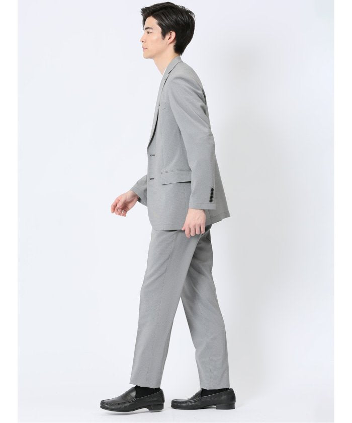タカキュー TAKA-Q 軽量ストレッチ レギュラーフィット 2ボタン2ピーススーツ 千鳥シロ×クロ (チドリ) チドリ