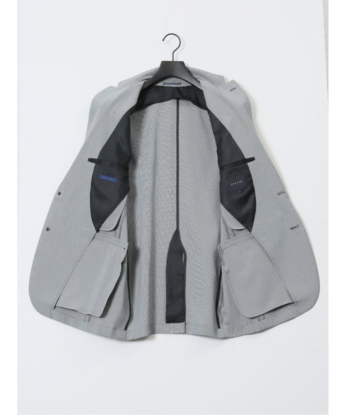 タカキュー TAKA-Q 軽量ストレッチ レギュラーフィット 2ボタン2ピーススーツ 千鳥シロ×クロ (チドリ) チドリ