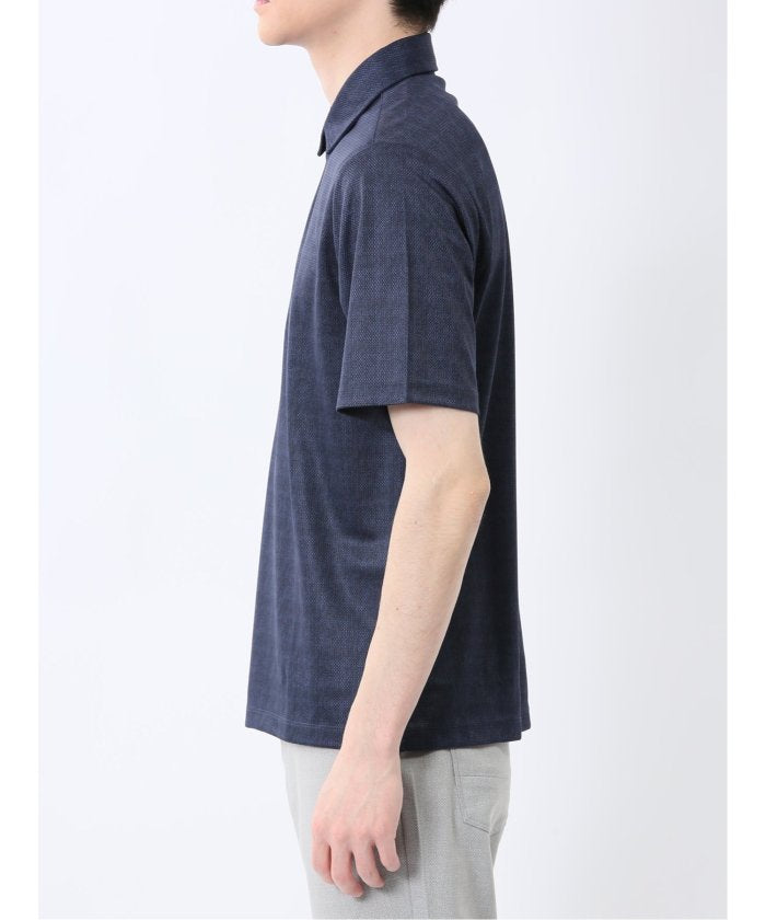 タカキュー TAKA-Q ファスナー使い 半袖ポロシャツ (紺) メンズ ポロシャツ カットソー ワイシャツ カジュアル インナー ビジネス ギフト プレゼント ゴルフ 通勤 仕事 紺