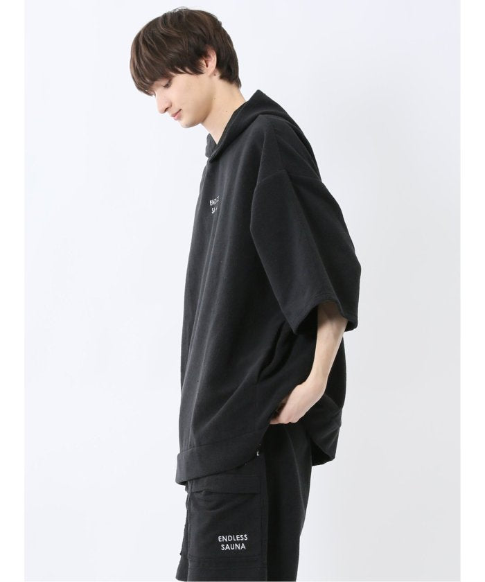 Sauna Camp×T/Q パイルポンチョ(セットアップ可能) (紺) メンズ Tシャツ カットソー カジュアル インナー トップス ギフト プレゼント 紺