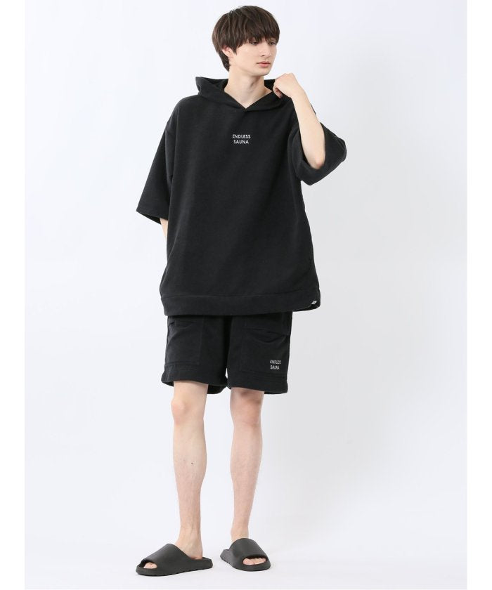 Sauna Camp×T/Q パイルポンチョ(セットアップ可能) (紺) メンズ Tシャツ カットソー カジュアル インナー トップス ギフト プレゼント 紺