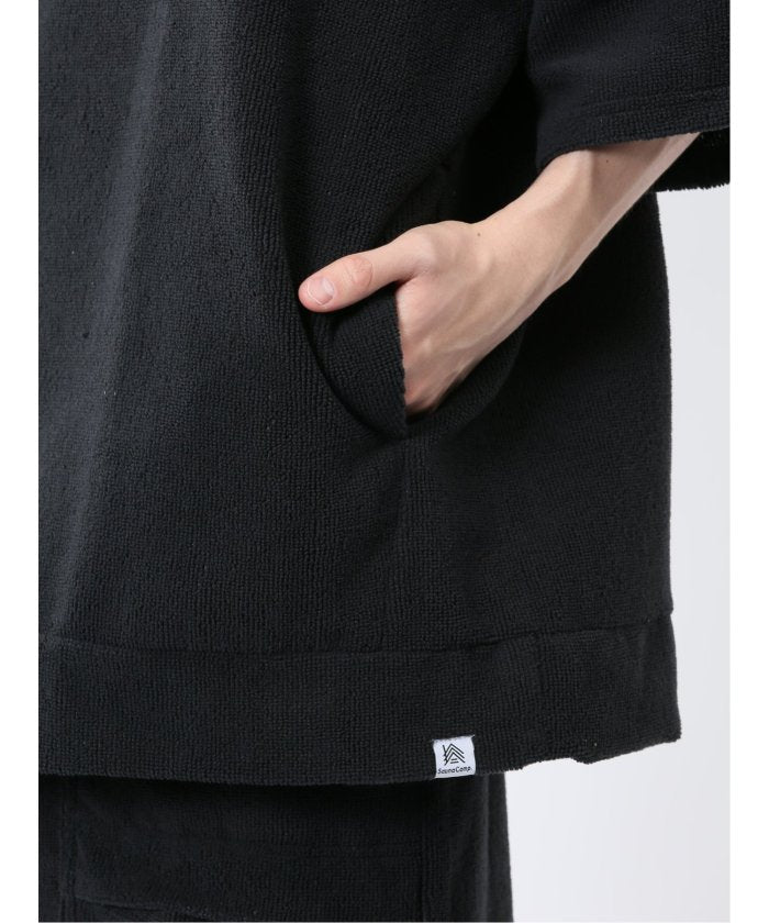 Sauna Camp×T/Q パイルポンチョ(セットアップ可能) (紺) メンズ Tシャツ カットソー カジュアル インナー トップス ギフト プレゼント 紺