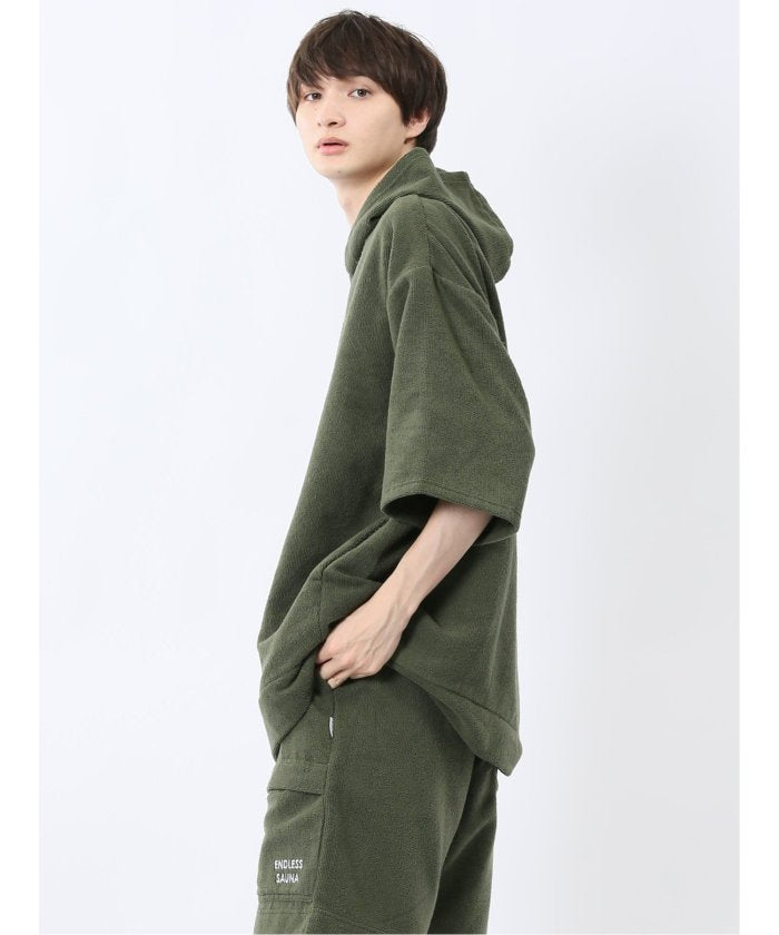 Sauna Camp×T/Q パイルポンチョ(セットアップ可能) (紺) メンズ Tシャツ カットソー カジュアル インナー トップス ギフト プレゼント 紺