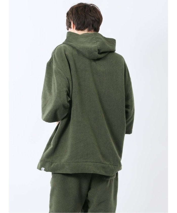 Sauna Camp×T/Q パイルポンチョ(セットアップ可能) (紺) メンズ Tシャツ カットソー カジュアル インナー トップス ギフト プレゼント 紺