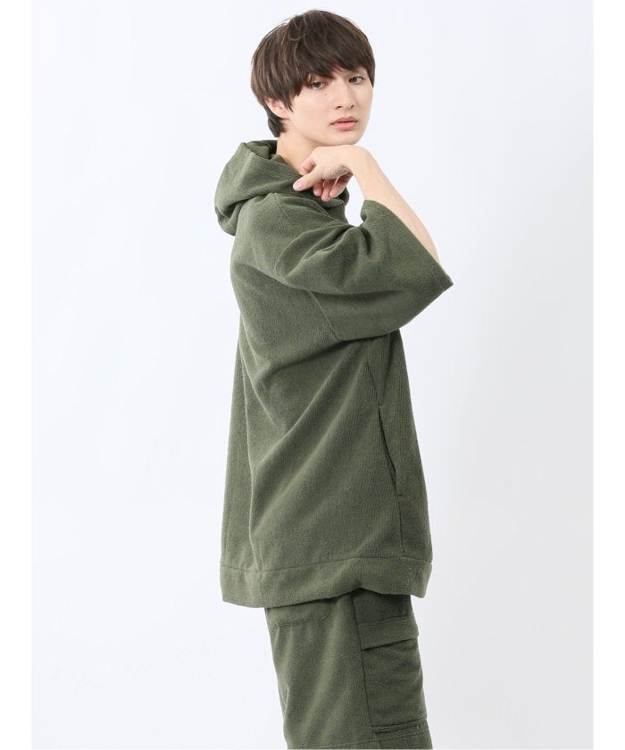 Sauna Camp×T/Q パイルポンチョ(セットアップ可能) (紺) メンズ Tシャツ カットソー カジュアル インナー トップス ギフト プレゼント 紺