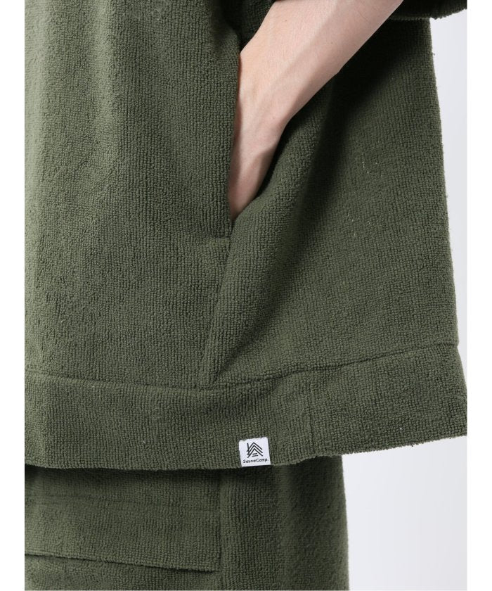 Sauna Camp×T/Q パイルポンチョ(セットアップ可能) (紺) メンズ Tシャツ カットソー カジュアル インナー トップス ギフト プレゼント 紺