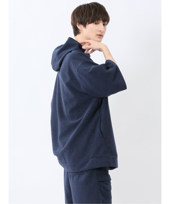Sauna Camp×T/Q パイルポンチョ(セットアップ可能) (紺) メンズ Tシャツ カットソー カジュアル インナー トップス ギフト プレゼント 紺