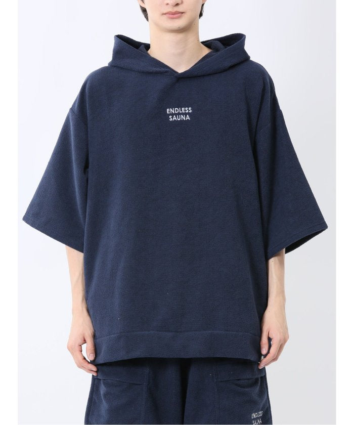 Sauna Camp×T/Q パイルポンチョ(セットアップ可能) (紺) メンズ Tシャツ カットソー カジュアル インナー トップス ギフト プレゼント 紺