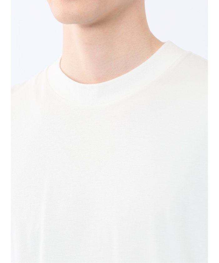 接触冷感 モックネック半袖Tシャツ (白) メンズ Tシャツ カットソー カジュアル インナー トップス ギフト プレゼント 白