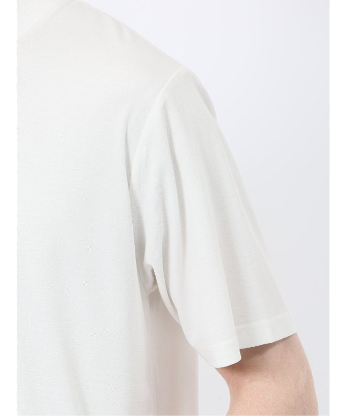 接触冷感 モックネック半袖Tシャツ (白) メンズ Tシャツ カットソー カジュアル インナー トップス ギフト プレゼント 白