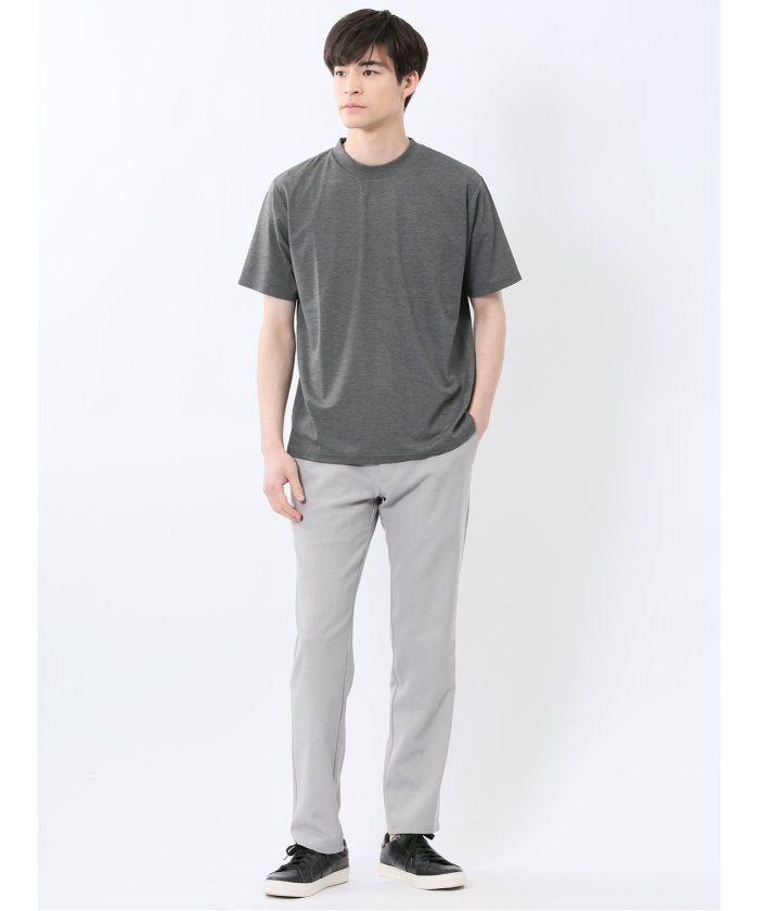 接触冷感 モックネック半袖Tシャツ (白) メンズ Tシャツ カットソー カジュアル インナー トップス ギフト プレゼント 白