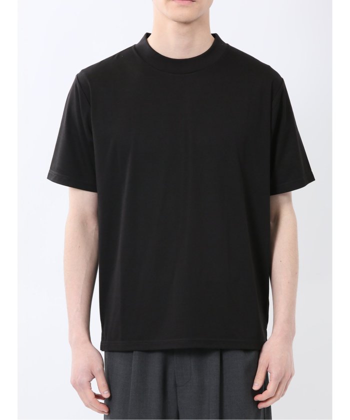 接触冷感 モックネック半袖Tシャツ (白) メンズ Tシャツ カットソー カジュアル インナー トップス ギフト プレゼント 白