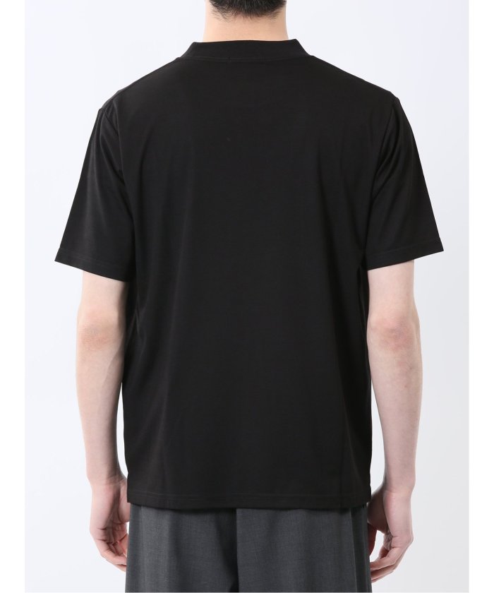 接触冷感 モックネック半袖Tシャツ (白) メンズ Tシャツ カットソー カジュアル インナー トップス ギフト プレゼント 白