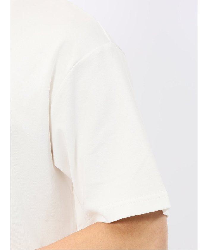タカキュー TAKA-Q 【DRESS T-SHIRT】シルケットコットン スロープネック半袖Tシャツ (白) 白